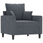 vidaXL Set di Divani 3 pz con Cuscini Grigio Scuro in Velluto