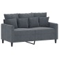 vidaXL Set di Divani 3 pz con Cuscini Grigio Scuro in Velluto