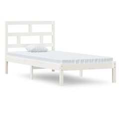 vidaXL Giroletto Bianco 90x190 cm Single in Legno Massello