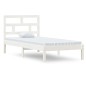 vidaXL Giroletto Bianco 90x190 cm Single in Legno Massello vidaXL Giroletto Bianco 90x190 cm Single in Legno Massello