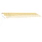 vidaXL Tenda da Sole Retrattile Manuale e LED 600x300cm Gialla Bianca vidaXL Tenda da Sole Retrattile Manuale e LED 600x300cm Gialla Bianca
