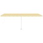 vidaXL Tenda da Sole Retrattile Manuale e LED 600x300cm Gialla Bianca vidaXL Tenda da Sole Retrattile Manuale e LED 600x300cm Gialla Bianca