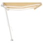 vidaXL Tenda da Sole Retrattile Manuale e LED 600x300cm Gialla Bianca vidaXL Tenda da Sole Retrattile Manuale e LED 600x300cm Gialla Bianca