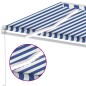 vidaXL Tenda da Sole Retrattile Manuale con LED 600x300cm Blu e Bianco vidaXL Tenda da Sole Retrattile Manuale con LED 600x300cm Blu e Bianco