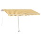 vidaXL Tenda da Sole Retrattile Manuale LED 450x350 cm Gialla Bianca vidaXL Tenda da Sole Retrattile Manuale LED 450x350 cm Gialla Bianca