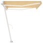 vidaXL Tenda da Sole Retrattile Manuale LED 450x350 cm Gialla Bianca vidaXL Tenda da Sole Retrattile Manuale LED 450x350 cm Gialla Bianca