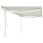 vidaXL Tenda da Sole Retrattile Manuale con LED 5x3,5 m Crema vidaXL Tenda da Sole Retrattile Manuale con LED 5x3,5 m Crema