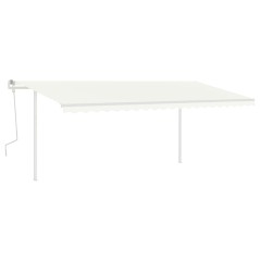 vidaXL Tenda da Sole Retrattile Manuale con LED 5x3,5 m Crema