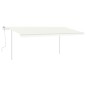 vidaXL Tenda da Sole Retrattile Manuale con LED 5x3,5 m Crema vidaXL Tenda da Sole Retrattile Manuale con LED 5x3,5 m Crema