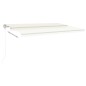 vidaXL Tenda da Sole Retrattile Manuale con LED 5x3,5 m Crema vidaXL Tenda da Sole Retrattile Manuale con LED 5x3,5 m Crema