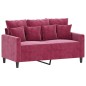 vidaXL Set di Divani 2 pz con Cuscini Rosso Vino in Velluto vidaXL Set di Divani 2 pz con Cuscini Rosso Vino in Velluto