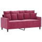 vidaXL Set di Divani 2 pz con Cuscini Rosso Vino in Velluto vidaXL Set di Divani 2 pz con Cuscini Rosso Vino in Velluto