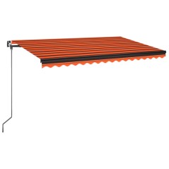 vidaXL Tenda da Sole Manuale con LED 400x350 cm Arancione e Marrone