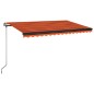 vidaXL Tenda da Sole Manuale con LED 400x350 cm Arancione e Marrone vidaXL Tenda da Sole Manuale con LED 400x350 cm Arancione e Marrone