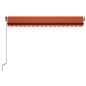 vidaXL Tenda da Sole Manuale con LED 400x350 cm Arancione e Marrone vidaXL Tenda da Sole Manuale con LED 400x350 cm Arancione e Marrone