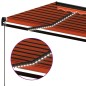 vidaXL Tenda da Sole Manuale con LED 400x350 cm Arancione e Marrone vidaXL Tenda da Sole Manuale con LED 400x350 cm Arancione e Marrone