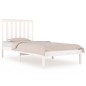 vidaXL Giroletto in Legno Massello Bianco 75x190 cm Small Single vidaXL Giroletto in Legno Massello Bianco 75x190 cm Small Single