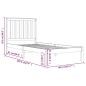 vidaXL Giroletto in Legno Massello Bianco 75x190 cm Small Single vidaXL Giroletto in Legno Massello Bianco 75x190 cm Small Single