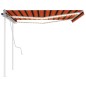 vidaXL Tenda da Sole Retrattile Manuale LED 4x3 m Arancione Marrone vidaXL Tenda da Sole Retrattile Manuale LED 4x3 m Arancione Marrone