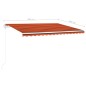 vidaXL Tenda da Sole Retrattile Manuale LED 4x3 m Arancione Marrone vidaXL Tenda da Sole Retrattile Manuale LED 4x3 m Arancione Marrone