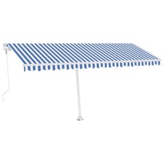 vidaXL Tenda Automatica con Sensore Vento e LED 500x300 cm Blu Bianca