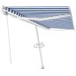 vidaXL Tenda Automatica con Sensore Vento e LED 500x300 cm Blu Bianca vidaXL Tenda Automatica con Sensore Vento e LED 500x300 cm Blu Bianca