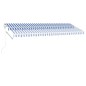 vidaXL Tenda Automatica con Sensore Vento e LED 500x300 cm Blu Bianca vidaXL Tenda Automatica con Sensore Vento e LED 500x300 cm Blu Bianca