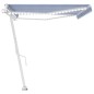 vidaXL Tenda Automatica con Sensore Vento e LED 500x300 cm Blu Bianca vidaXL Tenda Automatica con Sensore Vento e LED 500x300 cm Blu Bianca