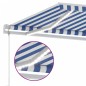 vidaXL Tenda Automatica con Sensore Vento e LED 500x300 cm Blu Bianca vidaXL Tenda Automatica con Sensore Vento e LED 500x300 cm Blu Bianca