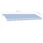 vidaXL Tenda Automatica con Sensore Vento e LED 500x300 cm Blu Bianca vidaXL Tenda Automatica con Sensore Vento e LED 500x300 cm Blu Bianca