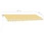 vidaXL Tenda Automatica Sensore Vento e LED 500x300 cm Gialla Bianca vidaXL Tenda Automatica Sensore Vento e LED 500x300 cm Gialla Bianca