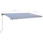 vidaXL Tenda da Sole Retrattile Manuale con LED 5x3,5 m Blu e Bianca vidaXL Tenda da Sole Retrattile Manuale con LED 5x3,5 m Blu e Bianca