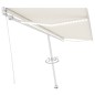vidaXL Tenda da Sole Retrattile Manuale LED 500x350 cm Crema vidaXL Tenda da Sole Retrattile Manuale LED 500x350 cm Crema