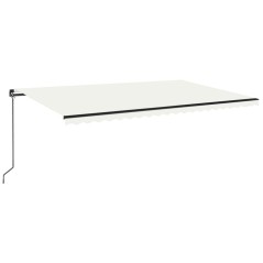 vidaXL Tenda da Sole Retrattile Manuale LED 500x350 cm Crema