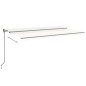 vidaXL Tenda da Sole Retrattile Manuale LED 500x350 cm Crema vidaXL Tenda da Sole Retrattile Manuale LED 500x350 cm Crema