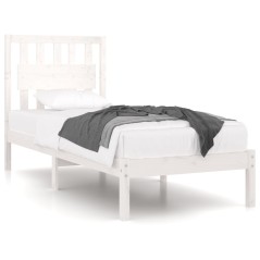 vidaXL Giroletto Bianco in Legno Massello di Pino 90x190 cm Single