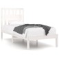 vidaXL Giroletto Bianco in Legno Massello di Pino 90x190 cm Single vidaXL Giroletto Bianco in Legno Massello di Pino 90x190 cm Single