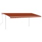 vidaXL Tenda da Sole Retrattile Manuale LED 5x3 m Arancione Marrone vidaXL Tenda da Sole Retrattile Manuale LED 5x3 m Arancione Marrone