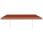 vidaXL Tenda da Sole Retrattile Manuale LED 5x3 m Arancione Marrone vidaXL Tenda da Sole Retrattile Manuale LED 5x3 m Arancione Marrone