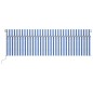 vidaXL Tenda Sole Retrattile Manuale con LED 5x3m Blu e Bianco vidaXL Tenda Sole Retrattile Manuale con LED 5x3m Blu e Bianco