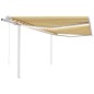 vidaXL Tenda Automatica con Sensore Vento LED 4x3 m Gialla e Bianca
