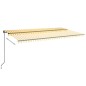 vidaXL Tenda da Sole Retrattile Manuale LED 600x350 cm Giallo Bianco