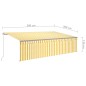 vidaXL Tenda Sole Retrattile Manuale Parasole LED 5x3m Gialla Bianca vidaXL Tenda Sole Retrattile Manuale Parasole LED 5x3m Gialla Bianca