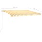 vidaXL Tenda da Sole Retrattile Manuale con LED 4,5x3,5m Gialla Bianca vidaXL Tenda da Sole Retrattile Manuale con LED 4,5x3,5m Gialla Bianca