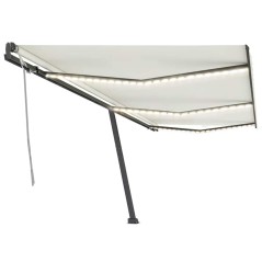 vidaXL Tenda da Sole Retrattile Manuale con LED 600x300 cm Crema