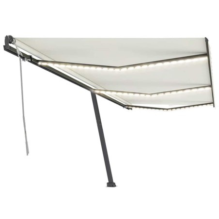 vidaXL Tenda da Sole Retrattile Manuale con LED 600x300 cm Crema