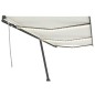 vidaXL Tenda da Sole Retrattile Manuale con LED 600x300 cm Crema vidaXL Tenda da Sole Retrattile Manuale con LED 600x300 cm Crema