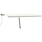 vidaXL Tenda da Sole Retrattile Manuale con LED 600x300 cm Crema vidaXL Tenda da Sole Retrattile Manuale con LED 600x300 cm Crema