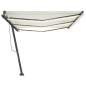 vidaXL Tenda da Sole Retrattile Manuale con LED 600x300 cm Crema vidaXL Tenda da Sole Retrattile Manuale con LED 600x300 cm Crema