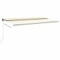 vidaXL Tenda da Sole Retrattile Manuale con LED 600x300 cm Crema vidaXL Tenda da Sole Retrattile Manuale con LED 600x300 cm Crema